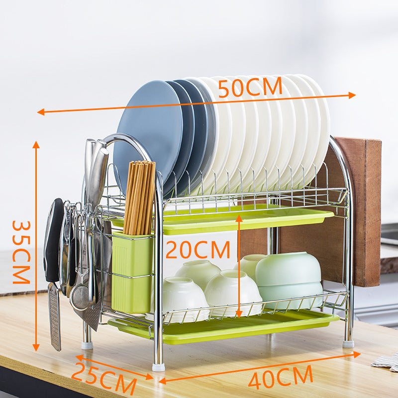 Multi-layer Floor Draining Bowl Rack Kitchen Shelf Countertop Dish Storage Knife And Fork Cabinet Dish Rack Storage Product