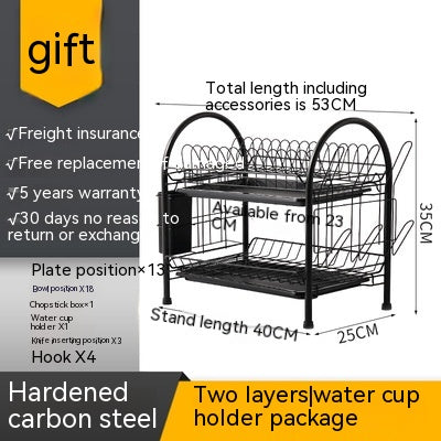 Multi-layer Floor Draining Bowl Rack Kitchen Shelf Countertop Dish Storage Knife And Fork Cabinet Dish Rack Storage Product