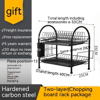 Multi-layer Floor Draining Bowl Rack Kitchen Shelf Countertop Dish Storage Knife And Fork Cabinet Dish Rack Storage Product