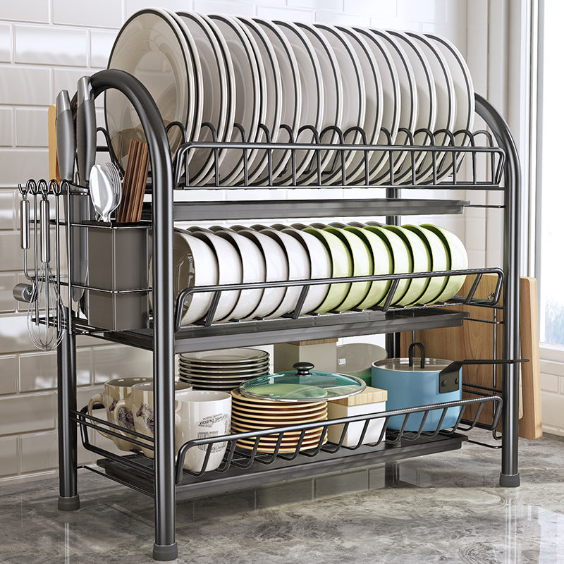 Multi-layer Floor Draining Bowl Rack Kitchen Shelf Countertop Dish Storage Knife And Fork Cabinet Dish Rack Storage Product